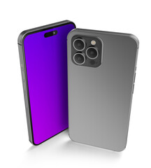 Smartphone realistic 3d render illustration with transparent background