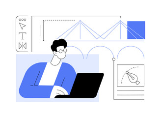 Bridge design abstract concept vector illustration.