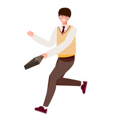 cute Korean student cartoon