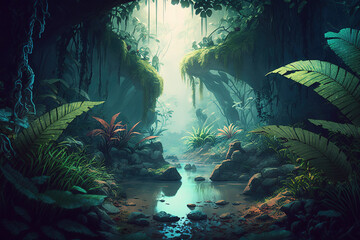 Tropical Jungle. Nature background