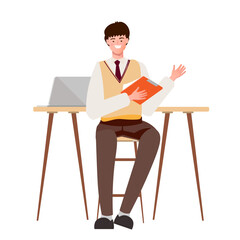 cute Korean student cartoon