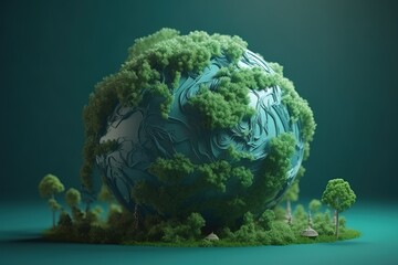 Earth day is observed every year on April 22, to demonstrate support for environmental protection 3D Rendering. Generative AI