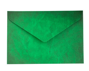 Closed green Envelope Isolated on White Background