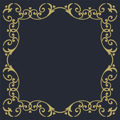 A black background with a gold border.