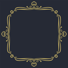 A gold frame on a dark background