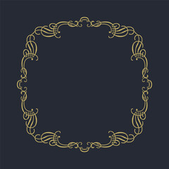 A gold frame on a dark background