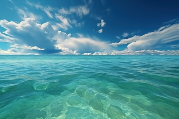 Fototapeta na wymiar 美しい南国の珊瑚礁の海背景-青空夏素材