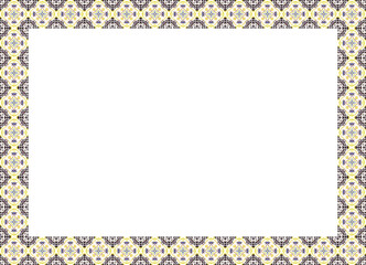 Decorative frame with floral pattern. Elegant element for design in Eastern style, place for text. Floral border. Lace illustration for invitations and greeting cards.