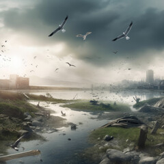 Obraz premium city, plastic, waste, pollution,