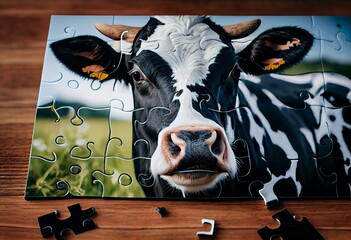 Cow Puzzle. Generative AI