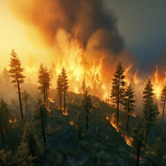 burn, flames, forest, woods,