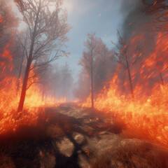 burn, flames, forest, woods,
