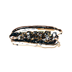 Hotdog color sketch with transparent background