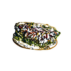 Hotdog color sketch with transparent background