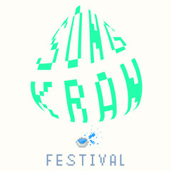 Songkran water festival pixel art design