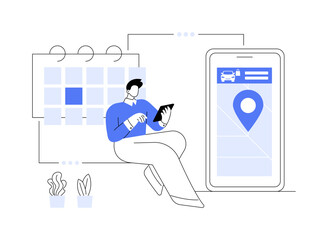 Set quick and efficient delivery service abstract concept vector illustration.