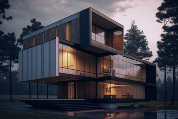 Modern Luxury Design House AI-generated work