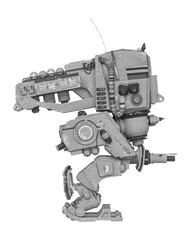 scout machine is standing up on side view