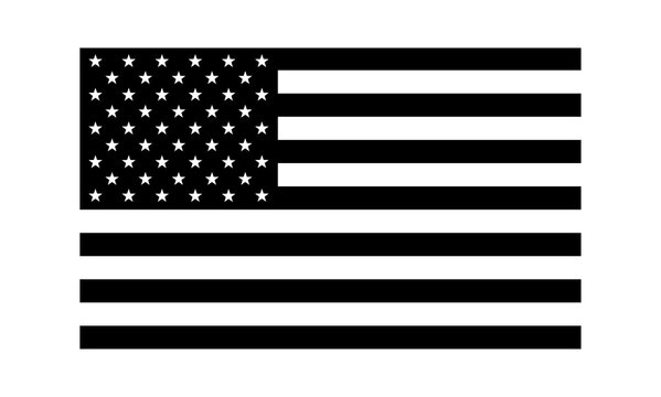 black and white version of the US flag