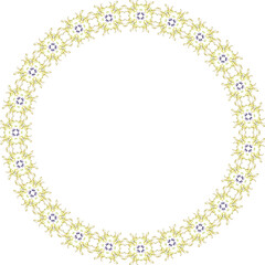 Decorative frame with floral pattern. Elegant element for design in Eastern style, place for text. Floral border. Lace illustration for invitations and greeting cards.