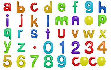 Coco children's alphabet - 3D Illustration