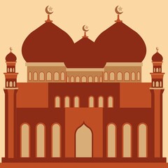 Mosque icon flat vector ilustration background