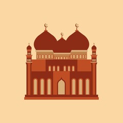 Mosque icon flat vector ilustration background