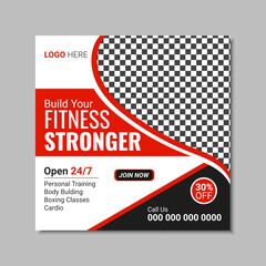 vector fitness or gym social media post design template