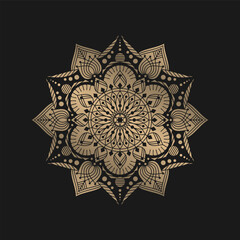 golden mandala luxury symbol gradation design vector