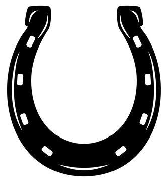 recommend clip art: Horseshoe silhouette, vector illustration. Black 