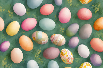 Fototapeta na wymiar Easter pastel backgrounds children story book style 1 of 26