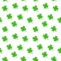Seamless four leaf clover vector pattern 