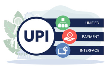 upi unified payment interface. business concept. Vector infographic illustration for presentations, sites, reports, banners