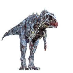 giganotosaurus is a zombie in stand up pose side view © DM7