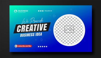 Corporate business YouTube thumbnail for Marketing Agency video thumbnail and editable web banner template	