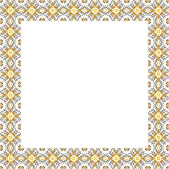 Decorative frame with floral pattern. Elegant element for design in Eastern style, place for text. Floral border. Lace illustration for invitations and greeting cards.