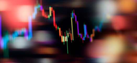 financial graph on monitor which including of Market Analyze. Bar graphs, Diagrams, financial...