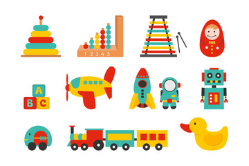 Vector element pattern with children toys.