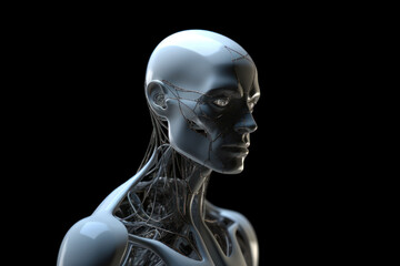 Captivating 3D rendering of white humanoid