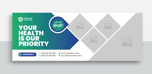 Medical healthcare facebook timeline cover and web banner template
