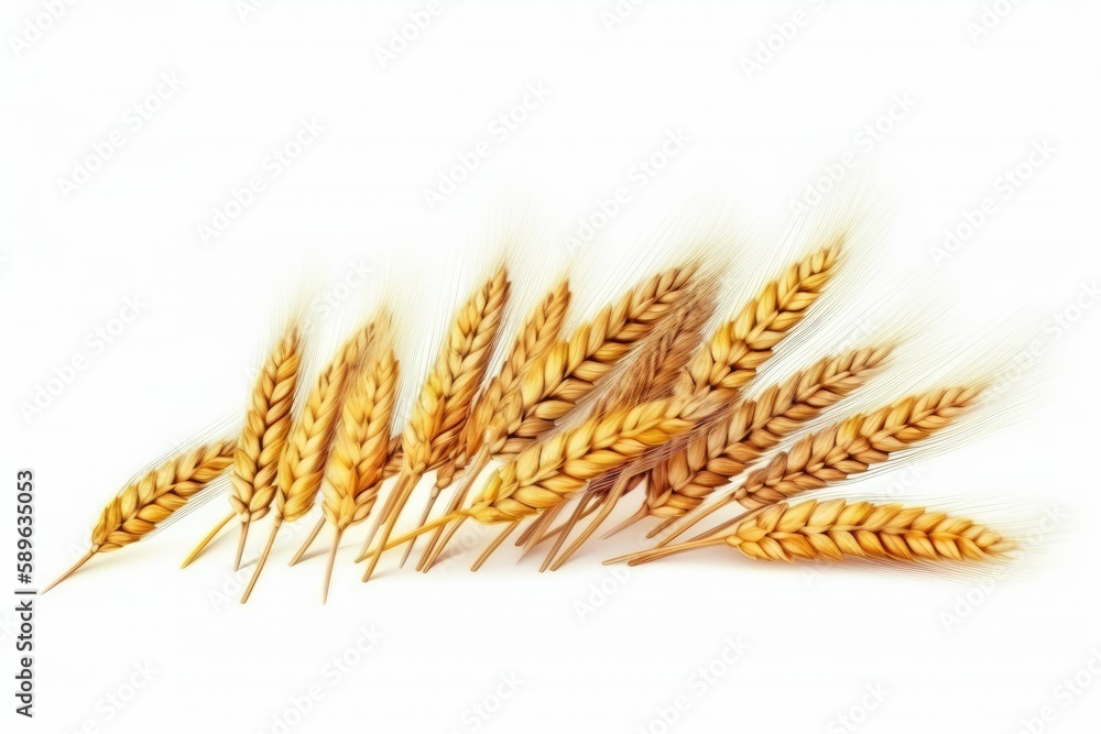 Aufkleber wheat isolated on white background, clipping path, full depth of field created with generative ai te