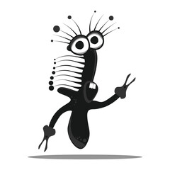 Hand drown cute comb character in a good mood