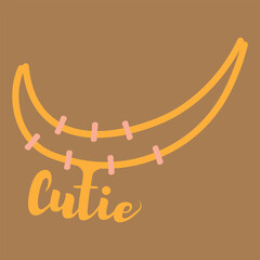 cute gold necklace with lettering cutie