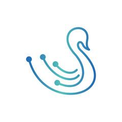 Swan tech line simplicity logo