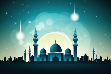 Islamic background with Mosque. generative ai