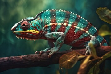creature of the day chameleons. Generative AI.