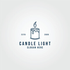candle light line art logo minimalist vector illustration design logo