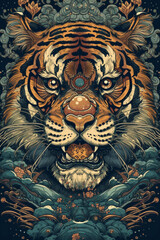 Tiger in chinese guochao style