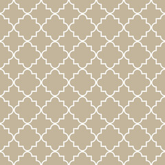 Seamless anthracite geometrical white moroccan lined pattern vector on brown background
