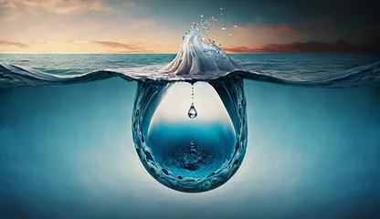 Fotobehang Illustration for world ocean day, Generative ai © rajesh